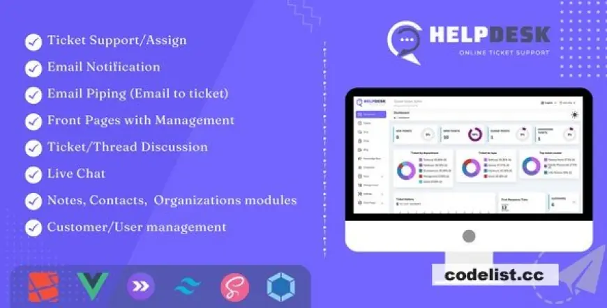 HelpDesk - Online Ticketing System with Website - ticket support and management