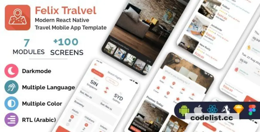 Felix Travel - Mobile React Native travel app template