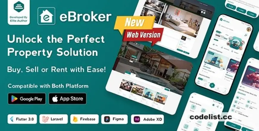 eBroker - Real Estate Property Buy-Rent-Sell Flutter app with Laravel Admin Panel