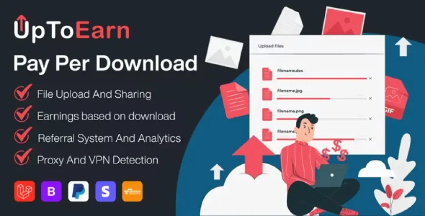 UpToEarn Monetized File Uploads (SAAS Ready)