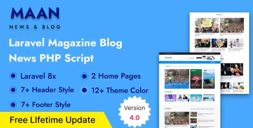 Maan News - Laravel Magazine Blog & News PHP Script