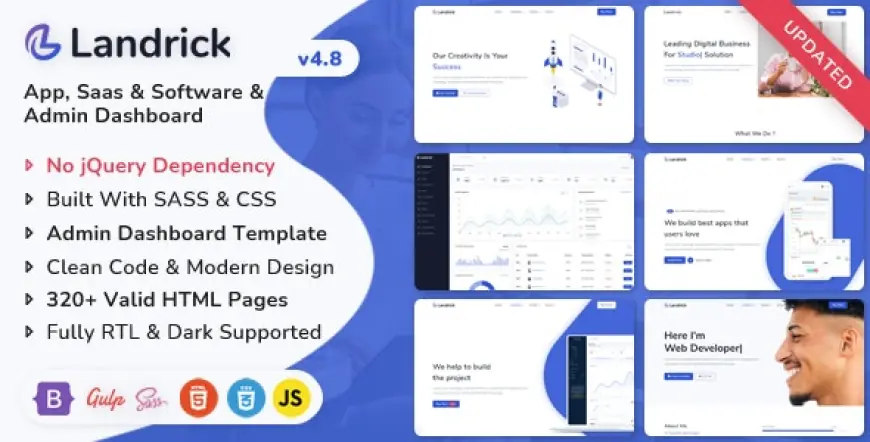 Landrick - Saas & Software Multipurpose Landing Page & Admin Dashboard Template