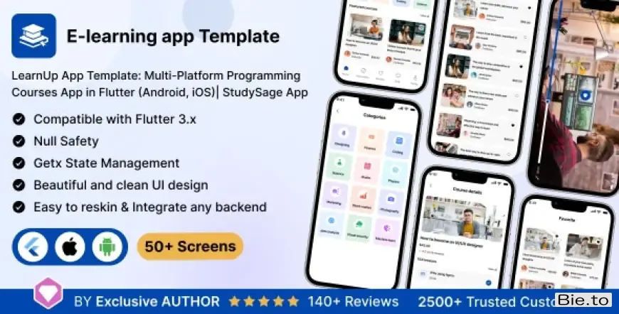 LearnUp UI App Template - Multi-Platform Programming Courses in Flutter