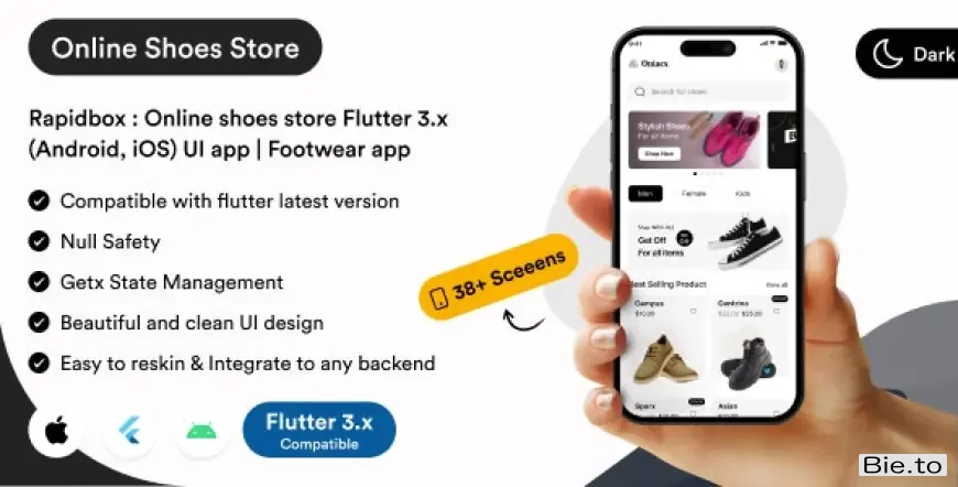 Rapidbox - Online shoes store Flutter 3.x (Android, iOS) UI app