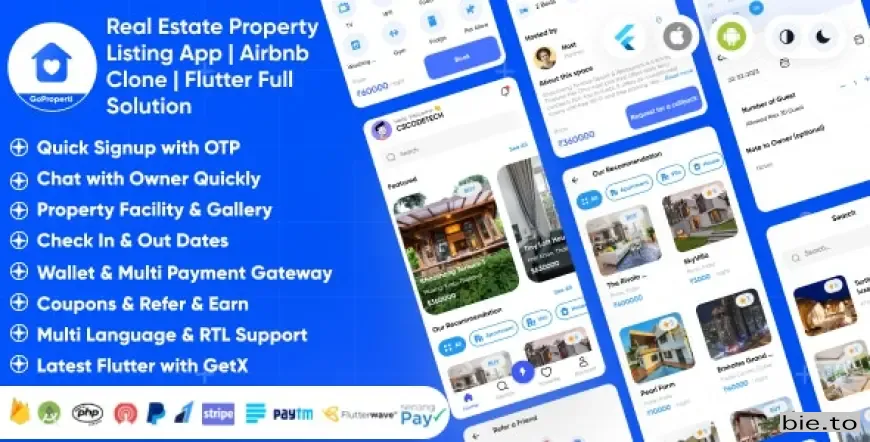 GoProperty - Real Estate Property Listing App | Rentals-Exchange-Buy | Airbnb Clone | Full Solution