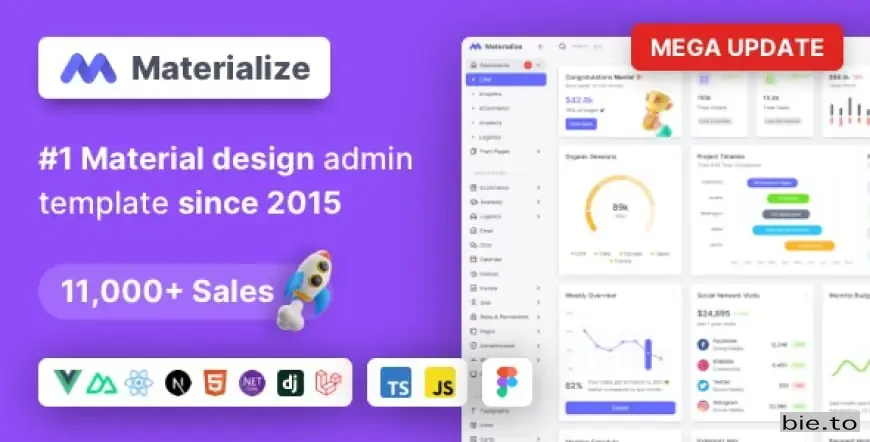 Materialize - React - Next.js, Vuejs, HTML, Laravel & Asp.Net Material Design Admin Template