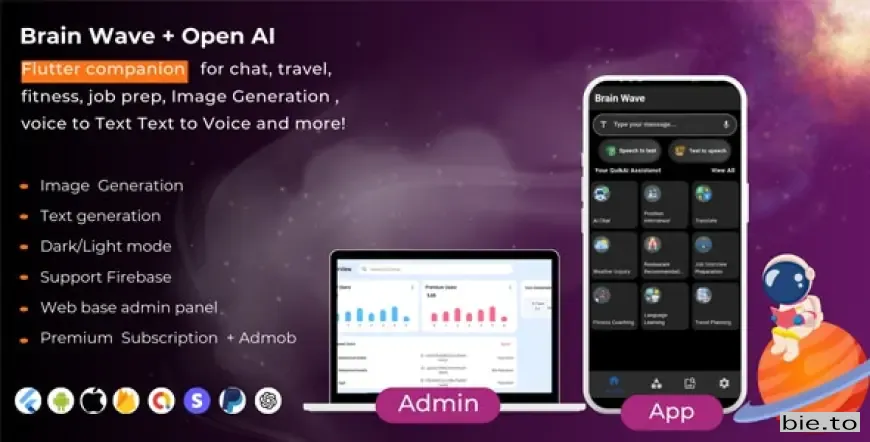 Brain Wave - Powerful ChatGPT , Writing Assistant , Image Generator , Complete Flutter App