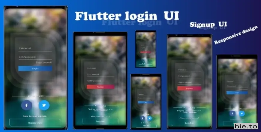 Flutter Login and Signup UI -responsive template -beautiful design