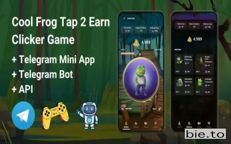 CoolFrog Tap2Earn Clicker Game With Telegram Mini App + API + Bot