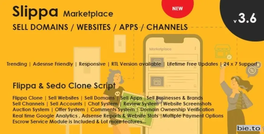 Slippa - Domains, Website, App & Social Media Marketplace PHP Script