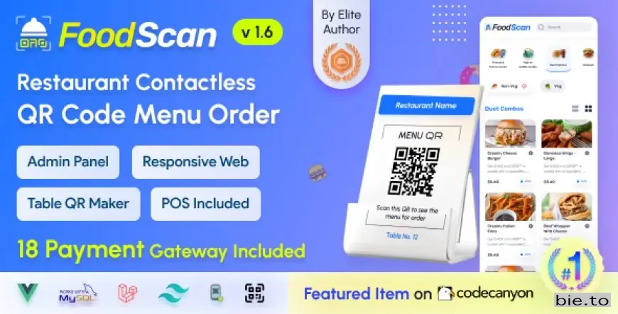 FoodScan - Qr Code Restaurant Menu Maker and Contactless Table Ordering System with Restaurant POS