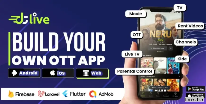 DTLive - Movie, TV Show, OTT, Live TV, Streaming Flutter App (Android, iOS, Web) with Admin Panel