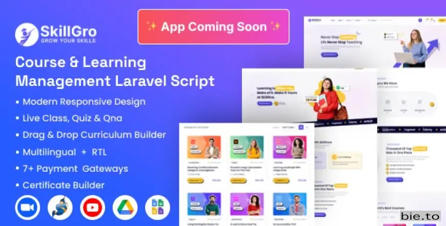 SkillGro - Course & Learning Management System Laravel Script (LMS)