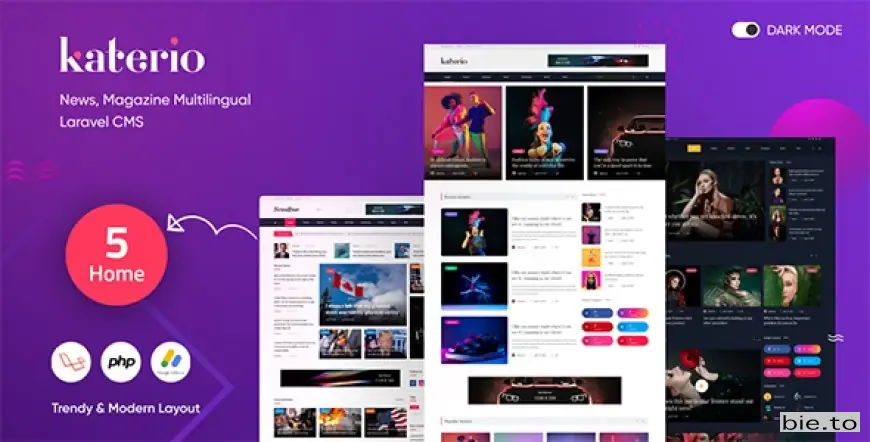 Katerio - News, Magazine Multilingual Laravel CMS