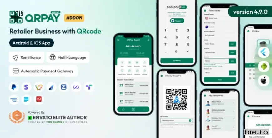QRPay Agent - Retailer Business with QR Code Android and iOS App