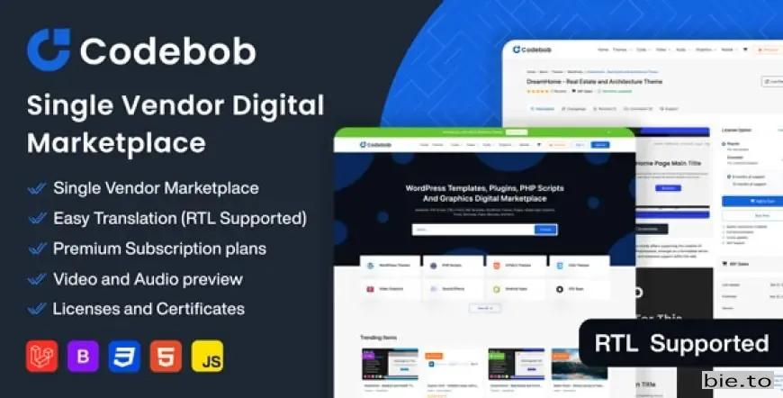 Codebob- Single-Vendor Digital Marketplace