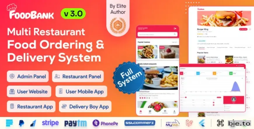 FoodBank Multi Restaurant - Restaurant App with Admin & Restaurant Panel