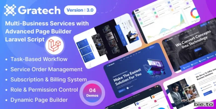 Gratech- Multi-Business Services with Advanced Page Builder & Workflow Tools