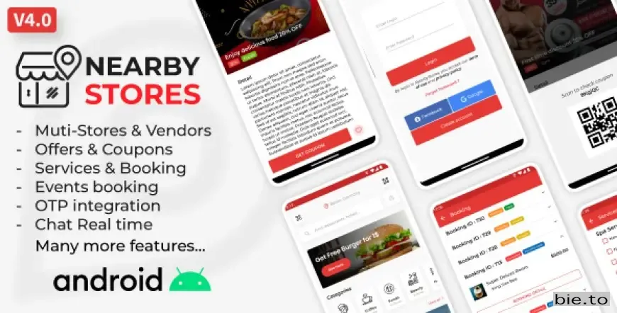 Nearby Stores Android - Offers & Coupons, Events, Restaurant, Services & Booking