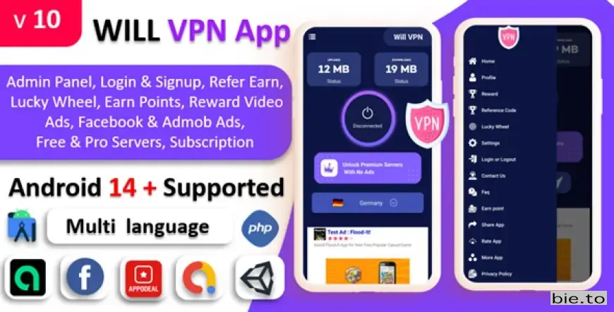 WILL VPN App - VPN App With Admin Panel - Secure VPN & Fast VPN