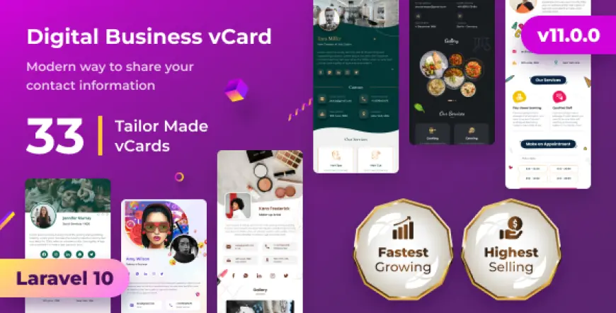 vCard SaaS - Business Card Builder SaaS - Laravel VCard Saas - NFC Card - With Mobile App