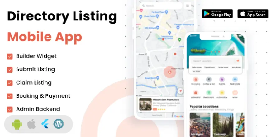 Listar FluxPro - Flutter mobile directory listing & booking - Wordpress Backend