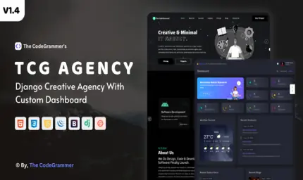 TCG AGENCY - Python Django Creative Digital Agency Script With Custom Dashboard