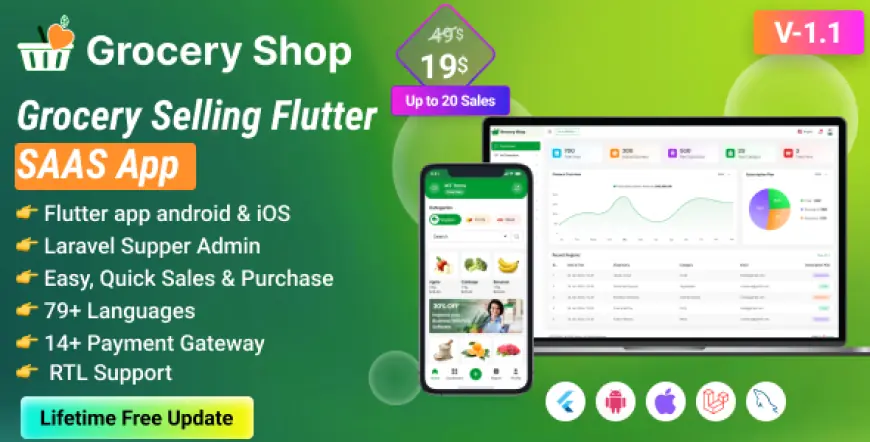 Grocery Shop- Grocery Selling Flutter App with Admin panel SAAS