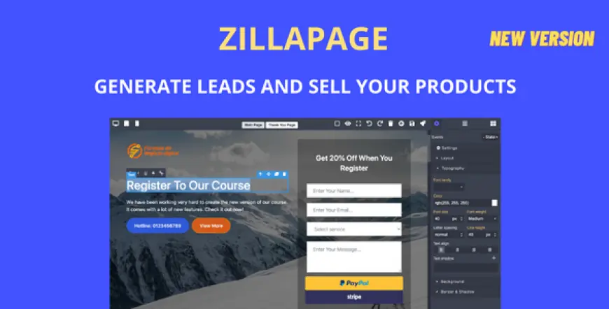 Zillapage - Landing page and Ecommerce builder