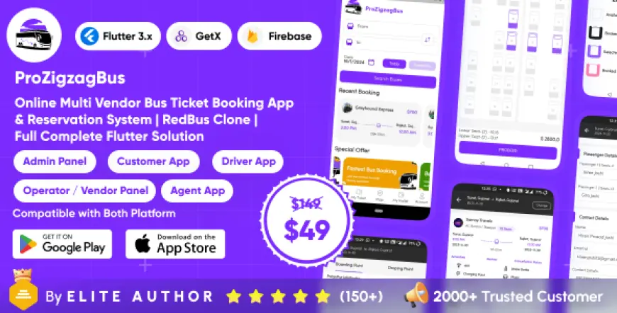 ProZigzagBus - Online Multi Vendor Bus Ticket Booking App & Reservation System Flutter Solution