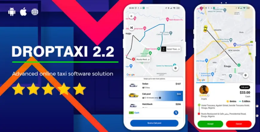 Droptaxi - White label mobile taxi app software script