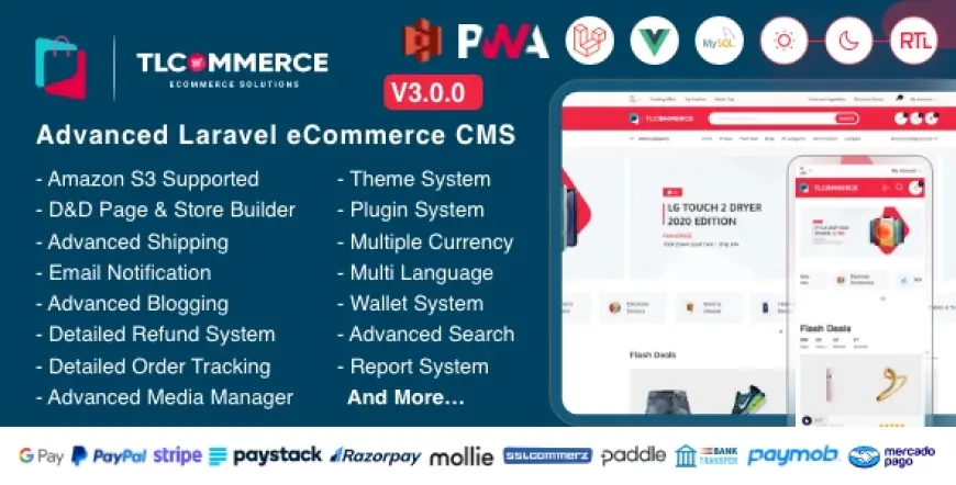 TLCommerce - Laravel & VueJS Powered Ecommerce CMS with PWA