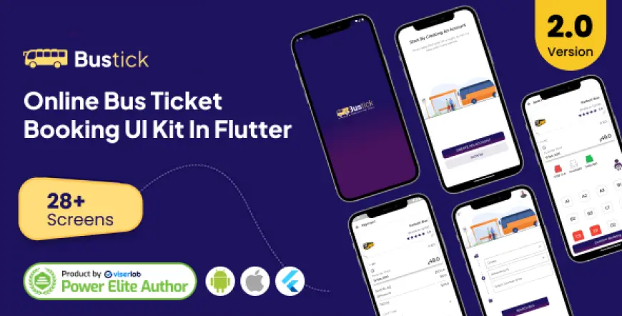 BusTick - Online Bus Ticket Booking App UI Kit in Flutter