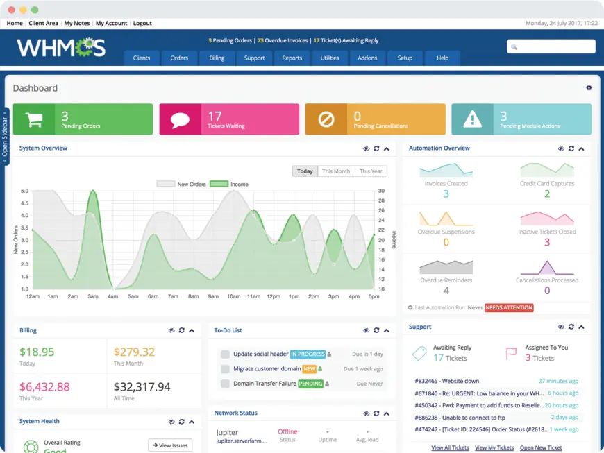 WHMCS - Web Hosting Billing & Automation Platform