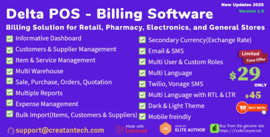 Delta - Invoicing, POS, Billing & Inventory Management System with GST & CRM