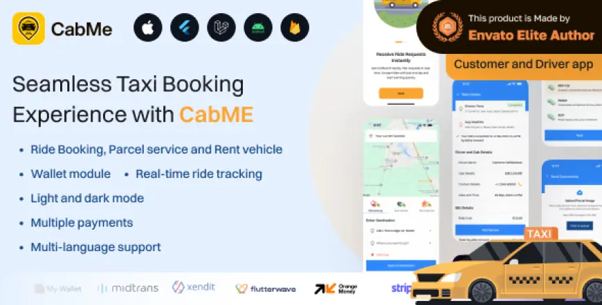 CabME - Flutter Complete Taxi app - Taxi Booking Solution