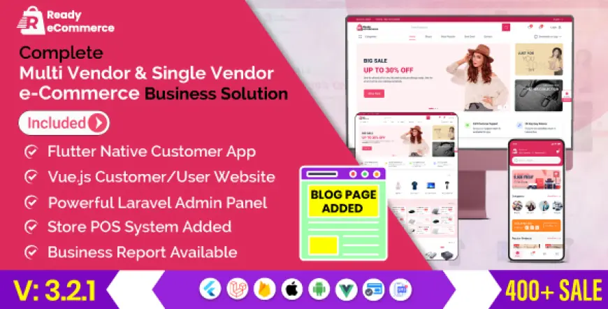 Ready eCommerce - Complete Multi Vendor eCommerce Mobile App, Customer Website with Store POS