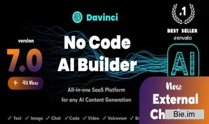 Davinci AI v8.5 - OpenAI Content, Text, Image, Voice, Chat, Code, Transcript, and Video Generator as SaaS