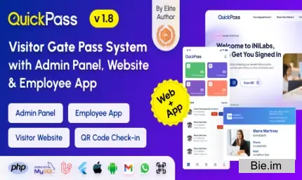 QuickPass - Visitor Gate Pass System with Admin Panel, Website & Employee App