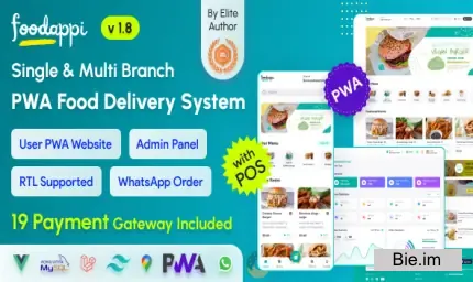 FoodAppi - PWA Food Delivery System and WhatsApp Menu Ordering with Admin Panel (POS)