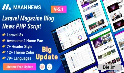 Maan News - Laravel Magazine Blog & News PHP Script