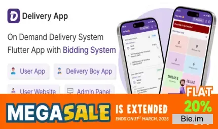 Delivery App - On Demand Delivery System Flutter App with bidding system