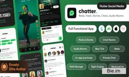 Chatter - Ultimate Social Media with Chat Rooms, Posts, Stories