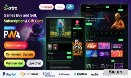 Axtro – Games Buy and Sell, Subscription & Gift Card Laravel Script