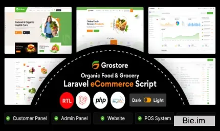 GroStore - Food & Grocery Laravel eCommerce with Admin Dashboard