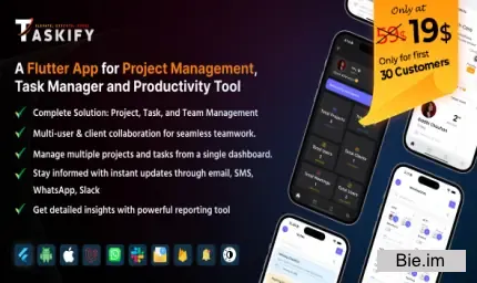 Taskify Flutter App v1.2.0 - Project Management, Task Manager and Productivity Tool