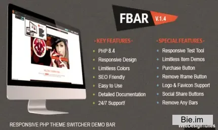 FBar - Responsive PHP Theme Switcher Demo Bar