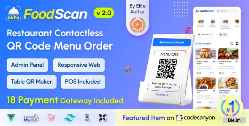 FoodScan - Qr Code Restaurant Menu Maker and Contactless Table Ordering System with Restaurant POS