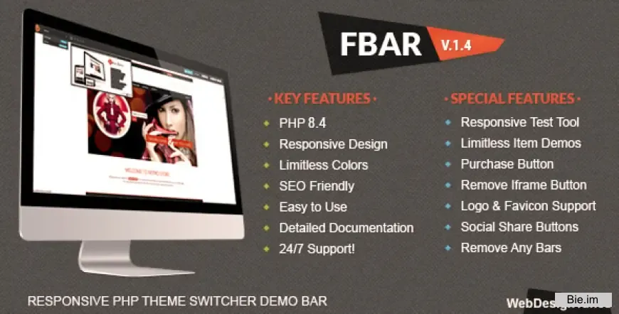 FBar - Responsive PHP Theme Switcher Demo Bar