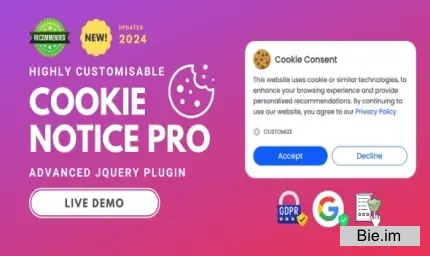 Cookie Notice Pro - Advanced jQuery Plugin